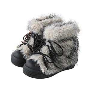 Womens Faux Fur Boot Snow Shoes Platform Fuzzy And Plush Warm Winter Y2k Winter Boots Cute Snow Boots