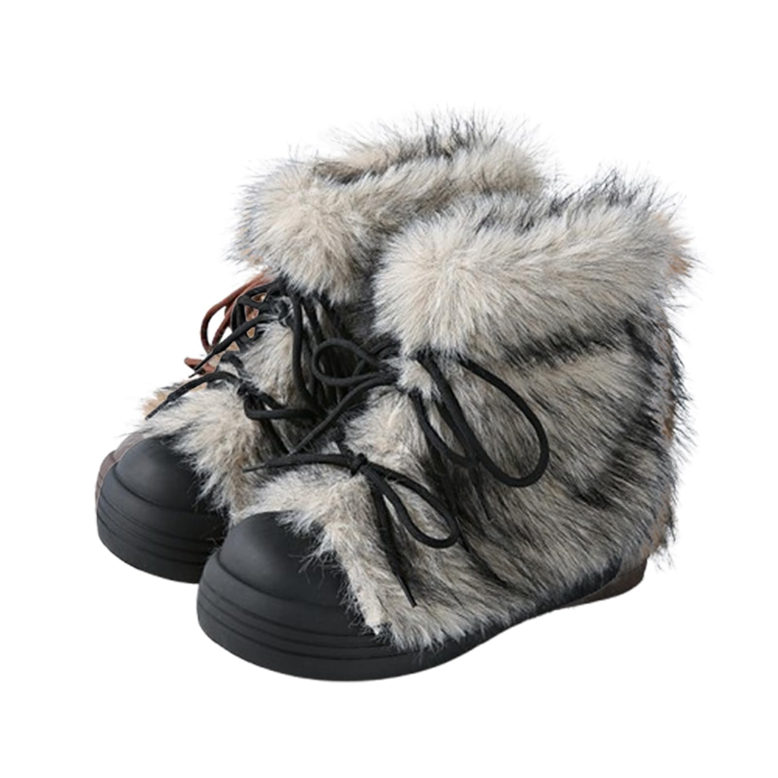 Womens Faux Fur Boot Snow Shoes Platform Fuzzy And Plush Warm Winter Y2k Winter Boots Cute Snow Boots