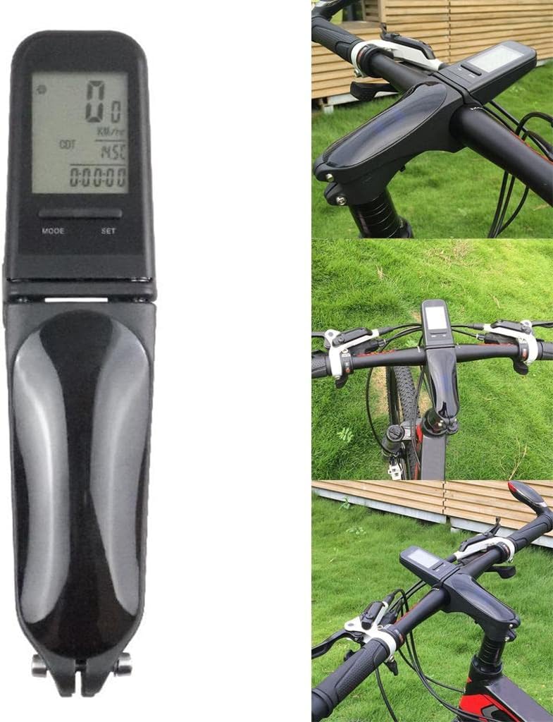 Wireless Cycle Bike Computer, Speedometer Odometer for Mountain Bikes - Green Back LCD Display, 31.8mm/ 28.6mm Handlebars - Multi-Function Stopwatch, Average Riding Time,