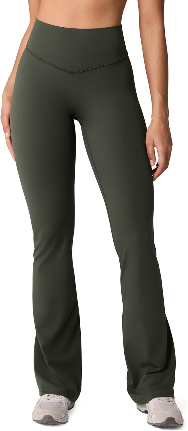 Hugcurve No Front Seam High Waisted Flare Leggings for Women Bootcut Yoga Pants Buttery Soft - 29.5''/31.5''/33.5''