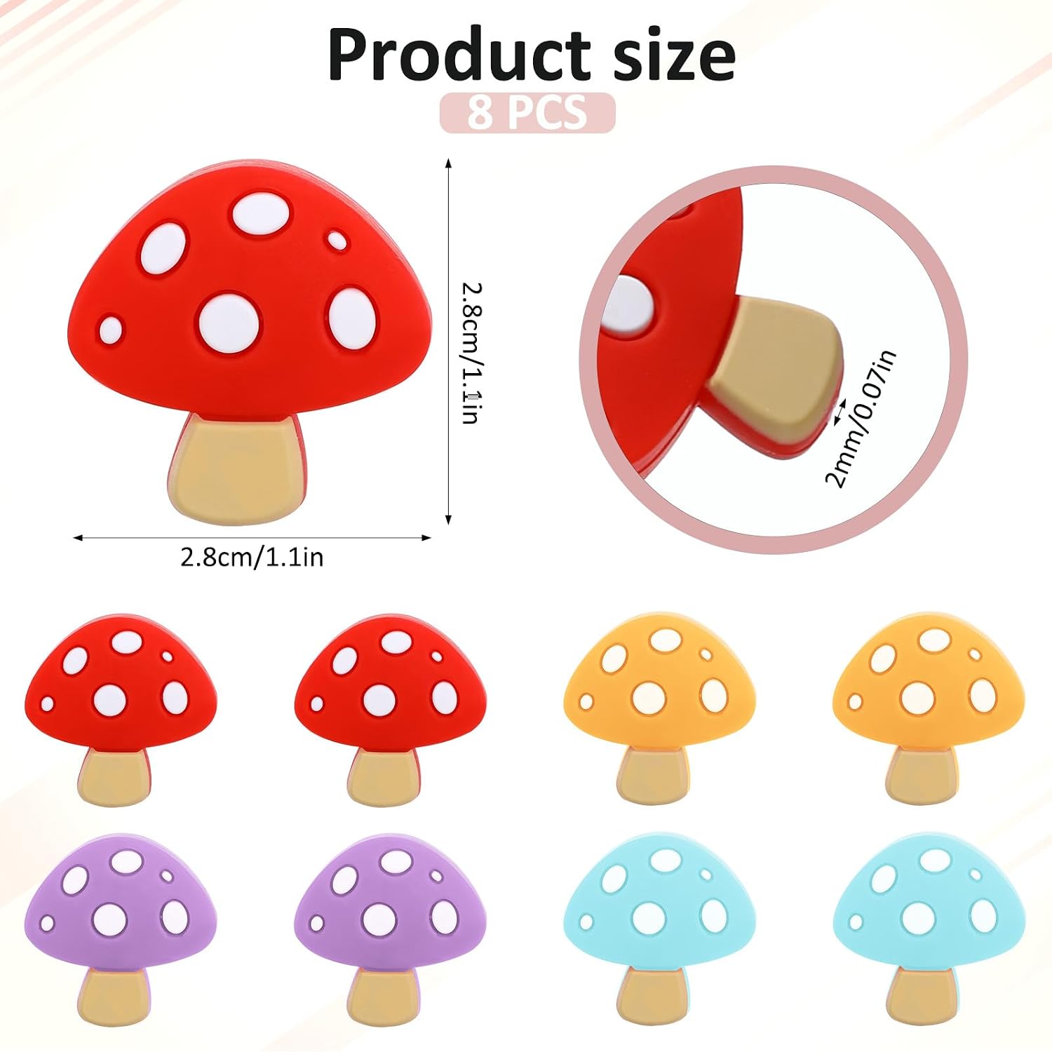 8 Pcs Mushroom Knitting Needle Stoppers, Colorful Silicone Knitting Needles Caps Needle Point Protectors Plug Stitch Holders Knittings Accessories for Beginners Knittings Craft DIY