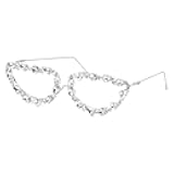 Sparkling Rhinestone Glasses Frame No Lens Eyewear Metal Frame Retro Vintage Eyeglasses Frame