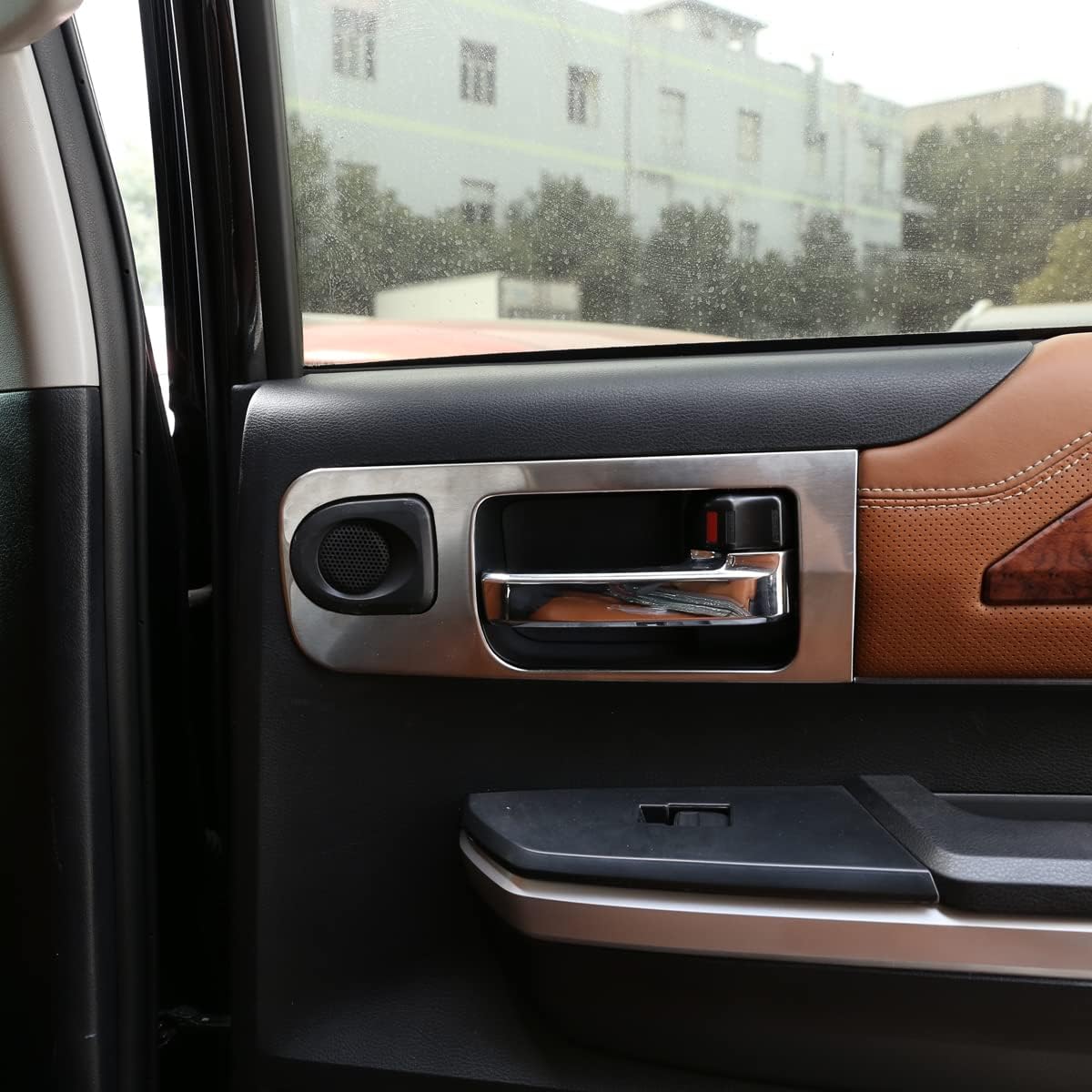 Aunginsy Car Inner Door Handle Frame Panel Cover Trim Fit for Toyot@ Tundra 2014-2021 4Pcs Car Inner Door Handle Frame Sticker Door Handles Protection Trim Decorative Covers ABS Interior Accessories