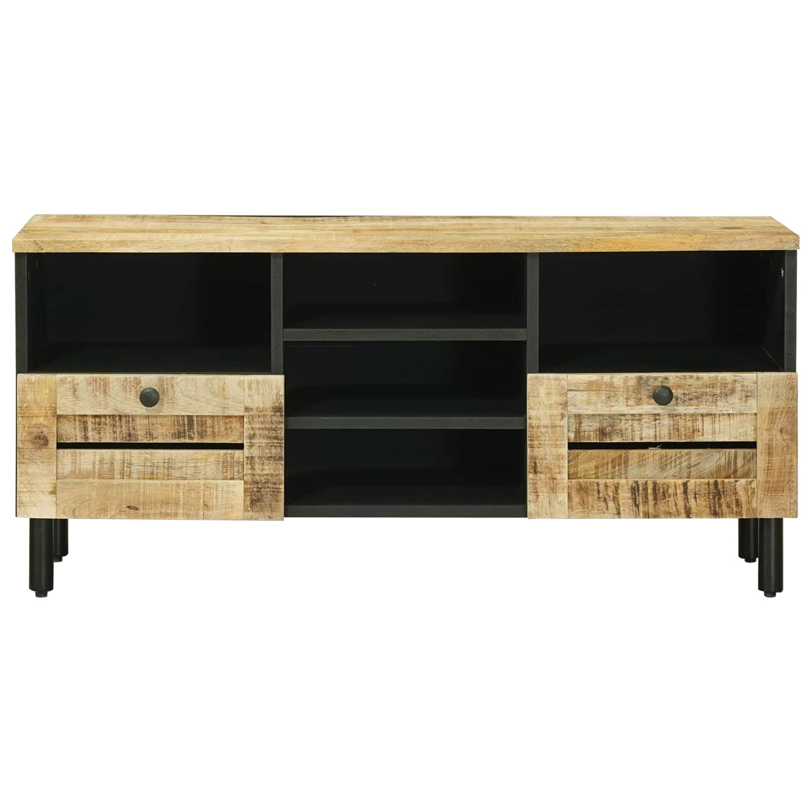 Mueble de almacenamiento de madera, mango macizo, 100 x 33 x 46 cm, natural