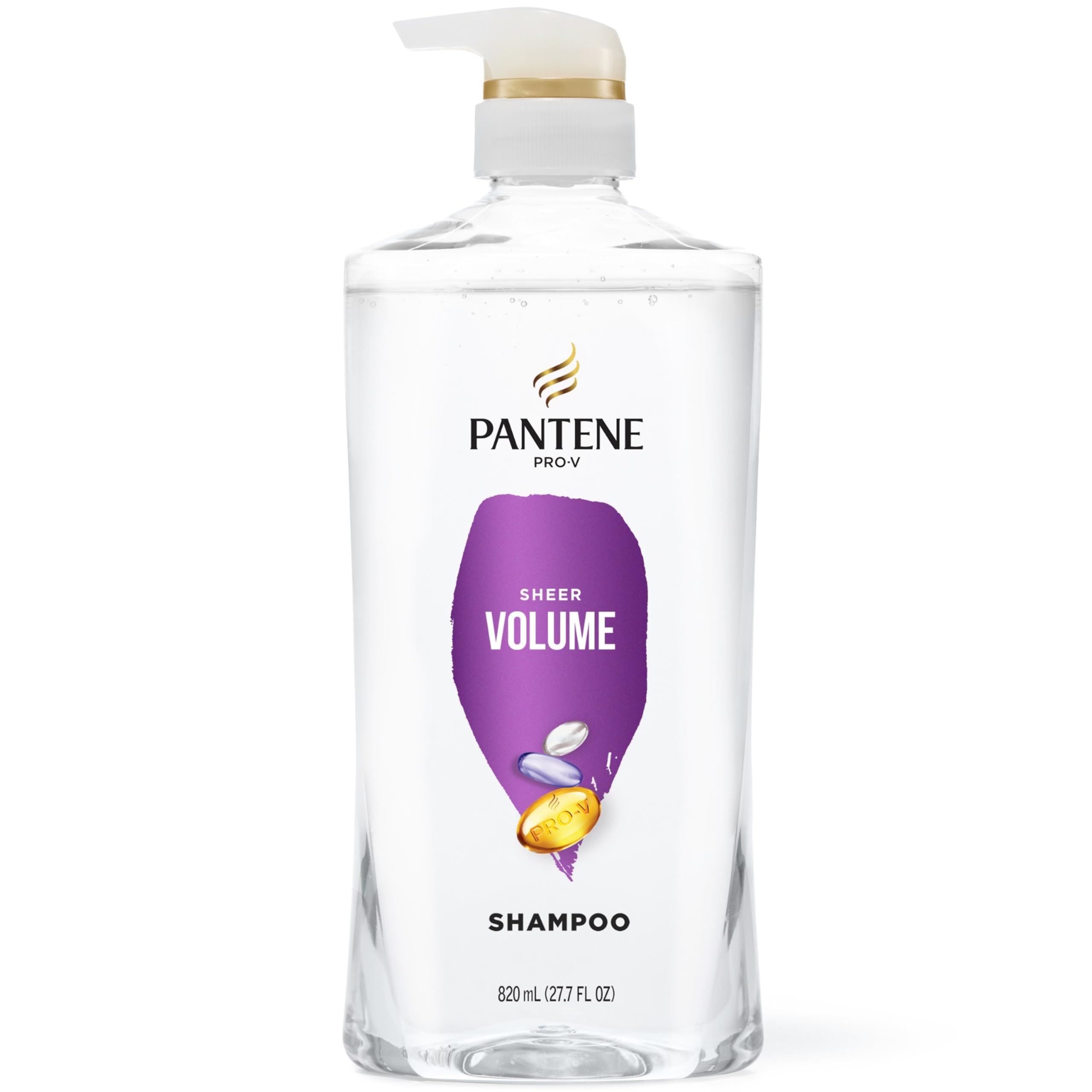 Pantene Shampoo Sheer Volume - 72-Hour Fullness Lightweight Nourishment with Pro-Vitamin B5 Antioxidants Fine Thin Color-Treated Hair Paraben
