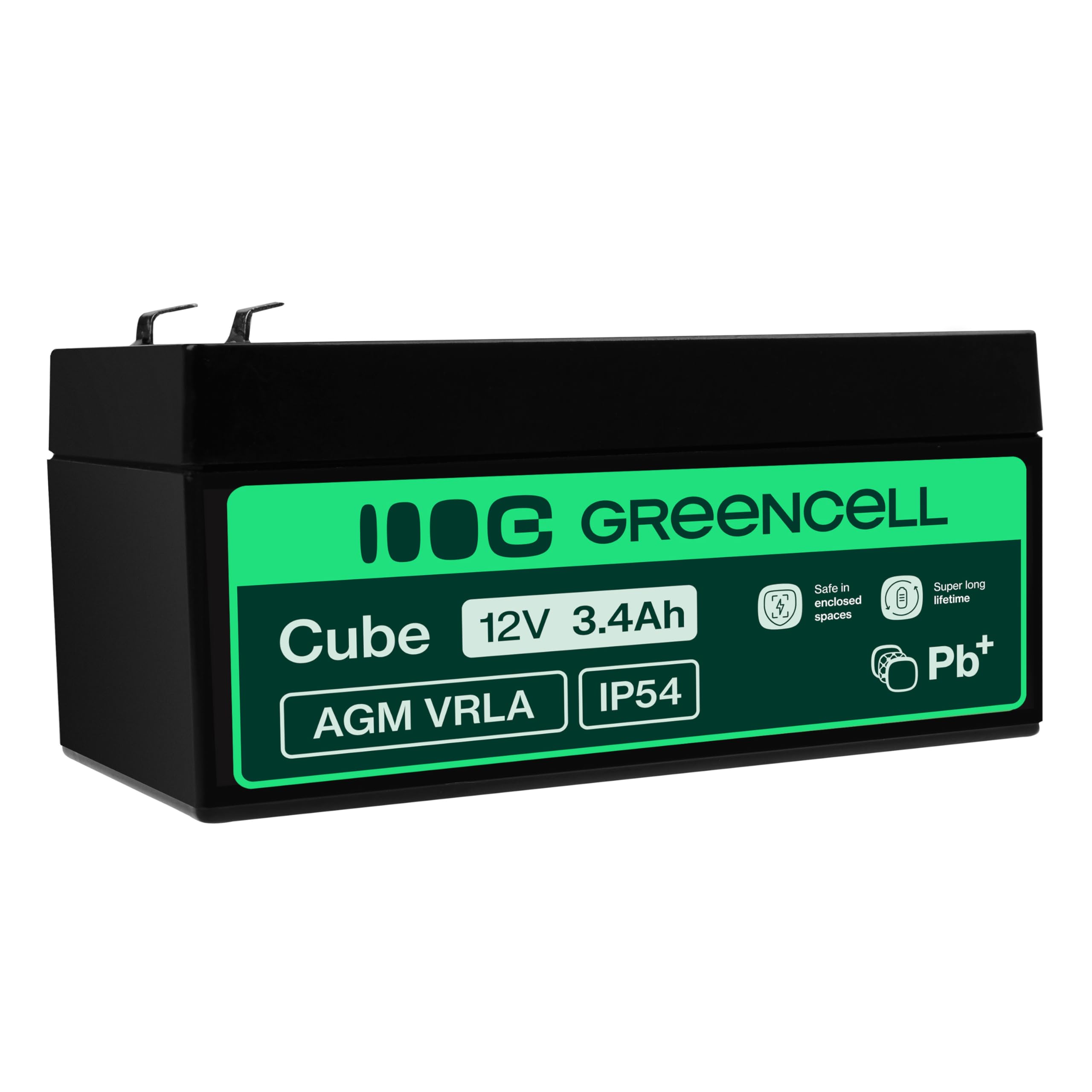Green Cell PRO Batteria AGM 12V 3,4Ah accumulatore sigillata VRLA non manutezione ricaricabile Batterie di ricambio ermetica, giocattoli, giocattoli per bambini, Installazioni di allarme, 3.4Ah