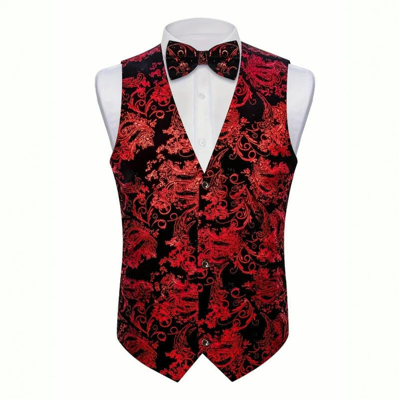 Chaleco de traje para hombre con elegante estampado dorado Silver que estiliza tu figura en talla M 5