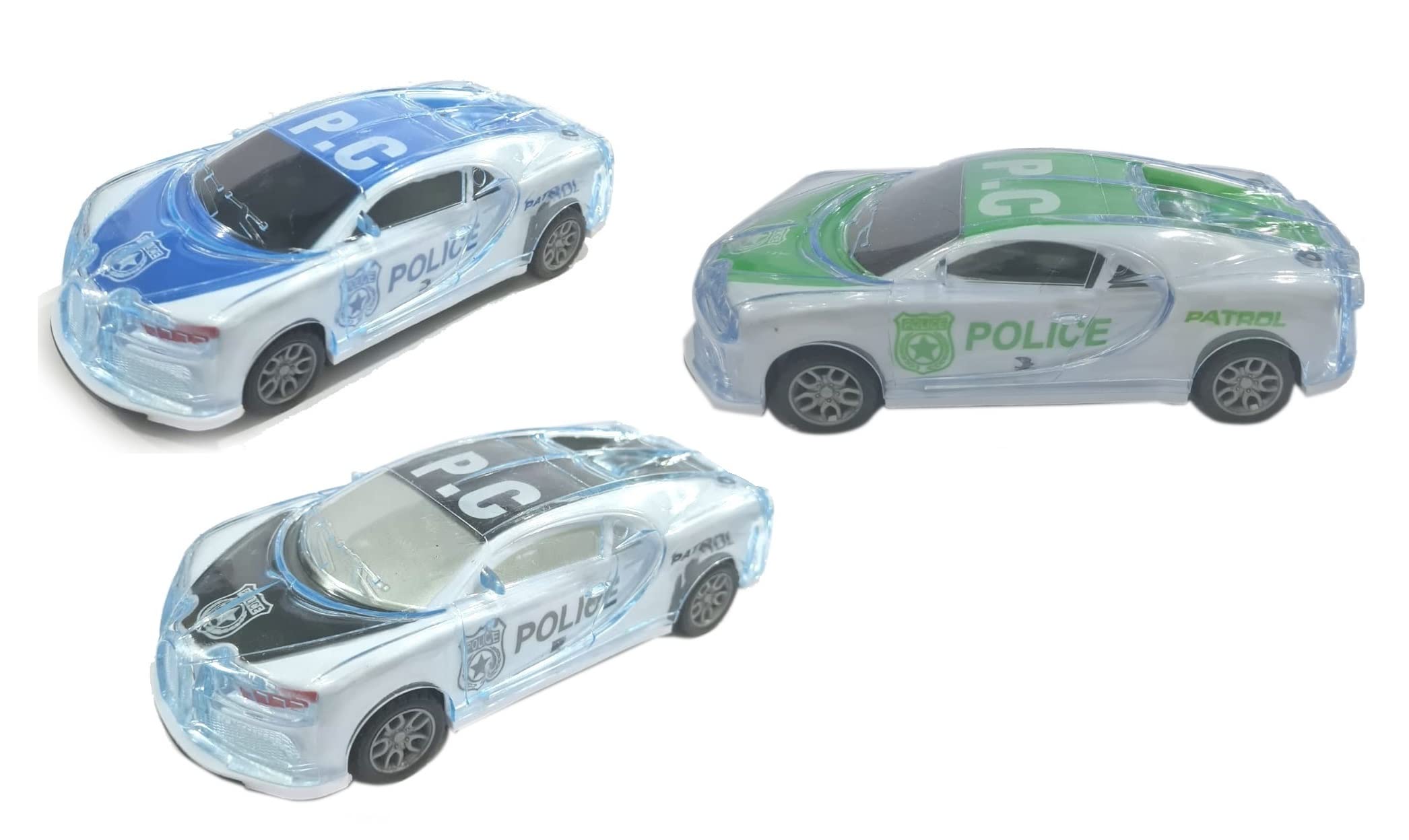 IndusBay® Pack of 3, Inertia Friction Powered Plastic Police Car Toy with Lights, Friction Powered, Music and Siren Sound, Multicolor (B0B3XWD64V) Amazon Price History, Amazon Price Tracker