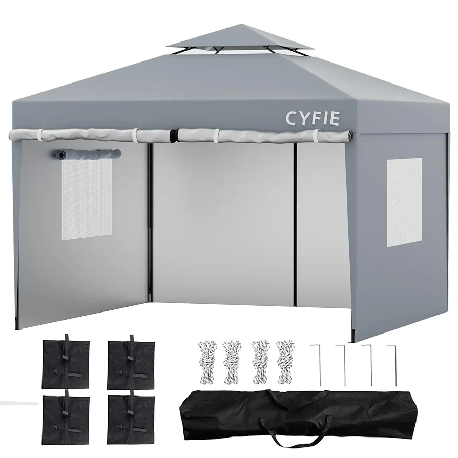 Amazon | CYFIE タープテント 3mx3m 横幕/サイドシート4枚付 風