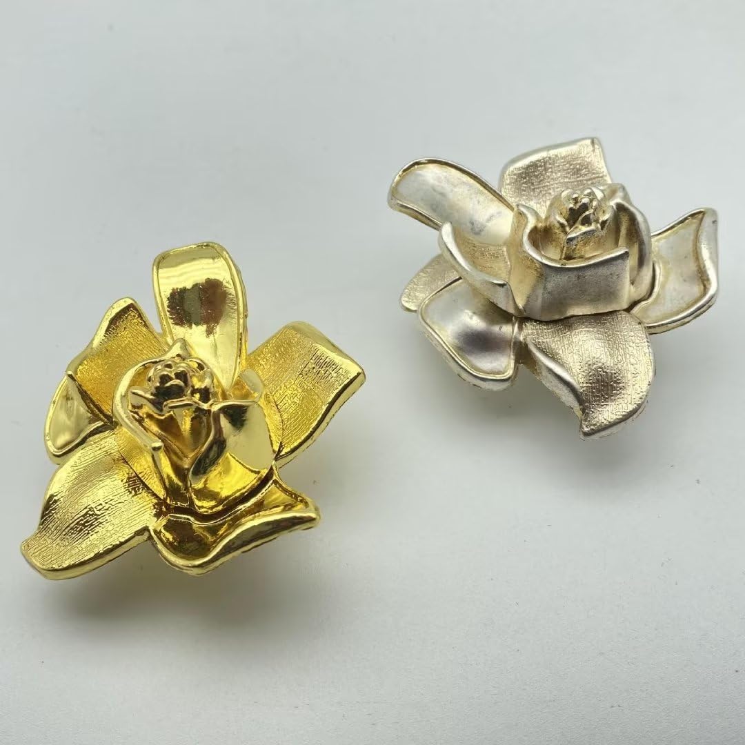 Confezione da 10 maniglie moderne a forma di fiore, in lega di zinco, foro singolo, per armadietti da cucina, cassetti, maniglie per mobili e credenze