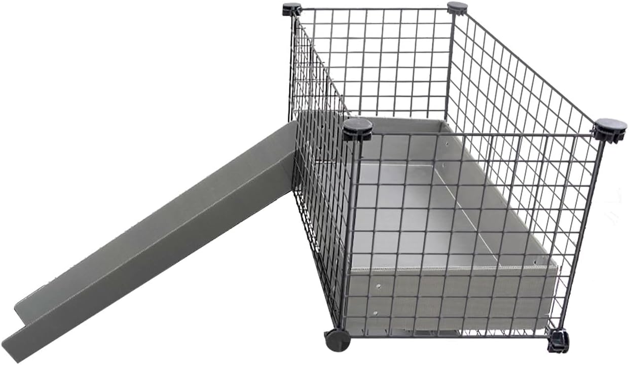GuineaDad Piggy Condo – C&C Cage Balcony for Guinea Pigs & Small Animals with Coroplast Base | Acrylic and C&C Grids for Small Pets (C&C Grids, No Pillar)