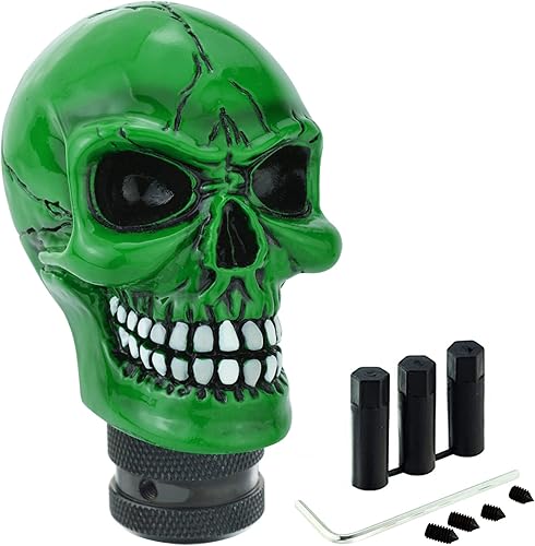 Vista 68 de Lunsom Pomo de palanca de cambios de resina, con cabeza de palanca de cambios de calavera para transmisión de automóvil, se adapta a la mayoría