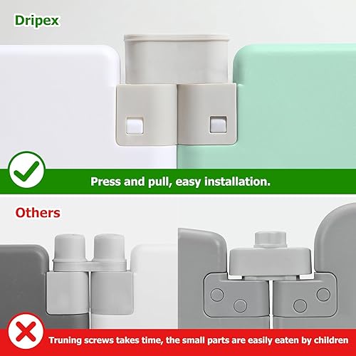 Miniatura 6 de Dripex Corralito para bebés y niños pequeños, parque infantil plegable de 10 paneles, área de juegos portátil ajustable, centro activo para niños