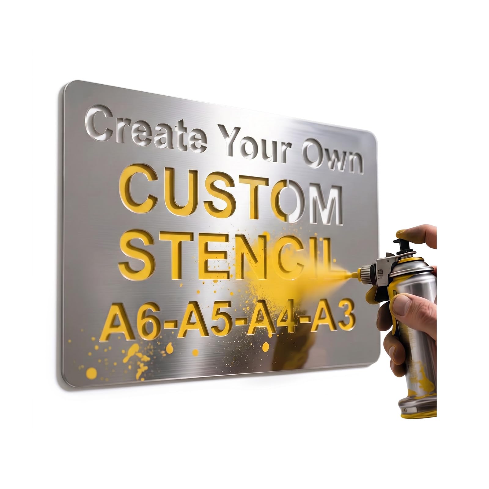 Custom 4 inch Text Stencil for Spray Paint, 11.7"x8.3" Stainless Steel