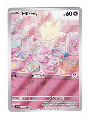 Pokemon - Milcery 152/142 Stellar Crown - Illustration Rare IR - Foil Single Card
