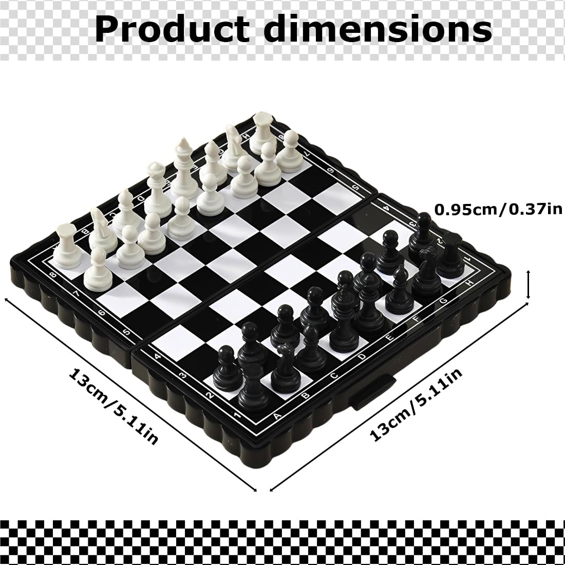 Reiseschach Mini Schach Magnetisch Hochwertig Klappbare Schachbrett - Reise Schachspiel für Erwachsene Kinder - Chess Set (13 Zentimeter)