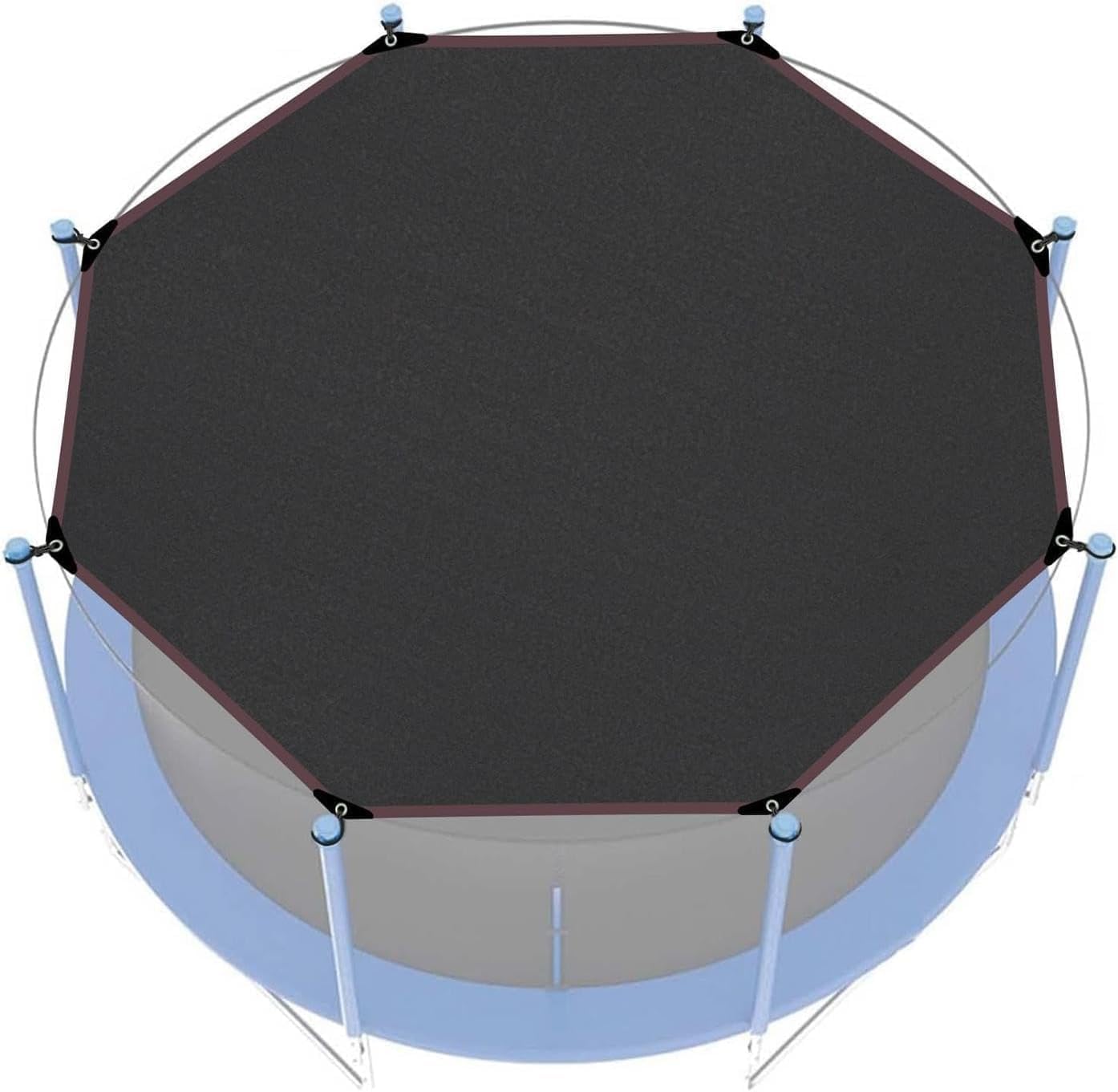 Trampolin Sonnenschutz, UPF 50+ Trampolin Sonnendach für 8 Stangen, Wasserdicht Windfest Outdoor Sonnenschutz Zubehör