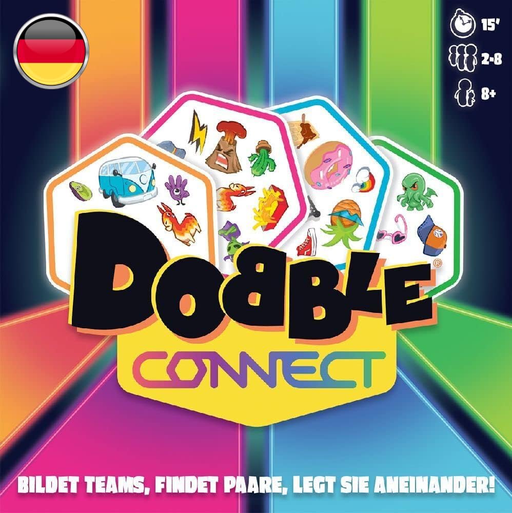 Dobble Connect – Kartenspiel (2–8 Spieler, ab 8 Jahren, Deutsch)