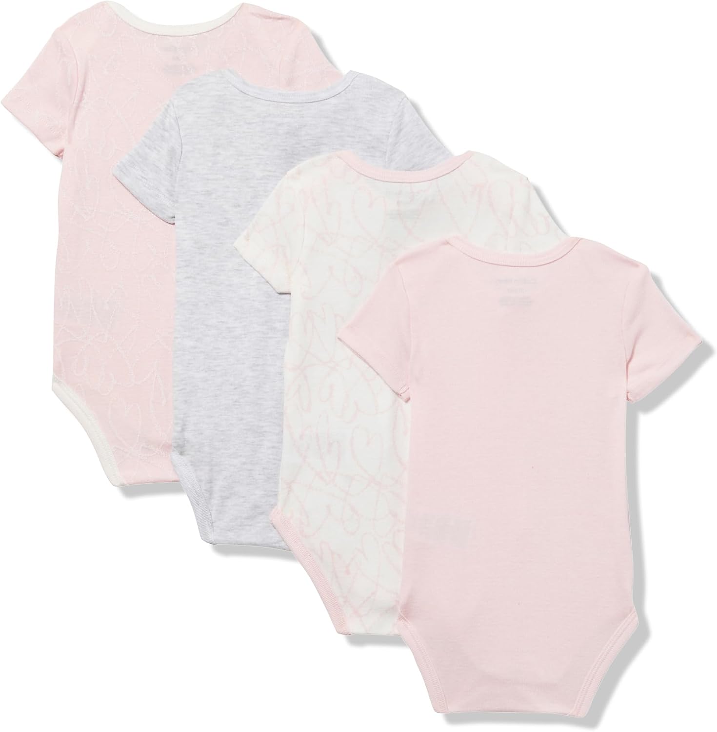 Calvin Klein Baby Girls' 4-pack Short Sleeve Onesies Bodysuits