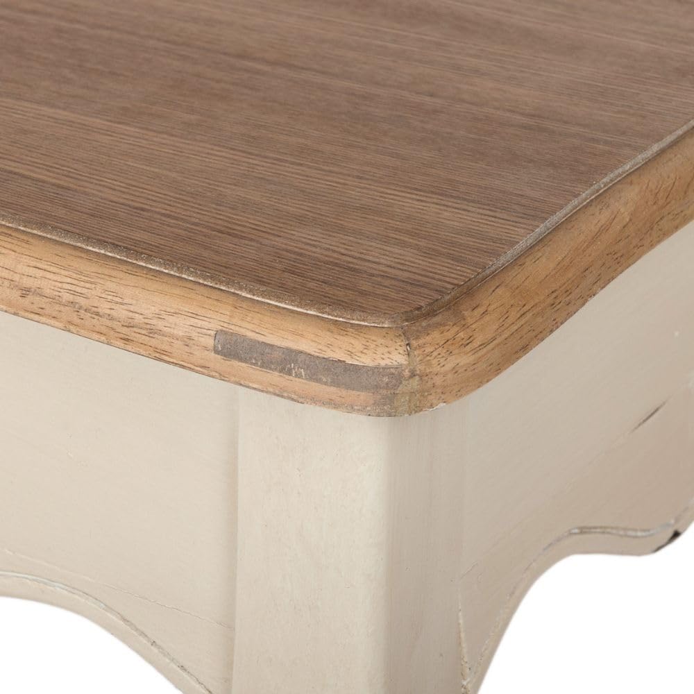 Romantischer Schreibtisch Versailles 90cm antik-Weiss braun Sekretär Shabby-Chic Schubladen Bicolor