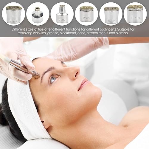 Miniatura 5 de ZJchao Puntas de pelado de piel de diamante de repuesto, juego de filtro de acero inoxidable, herramienta de accesorios de máquina de belleza