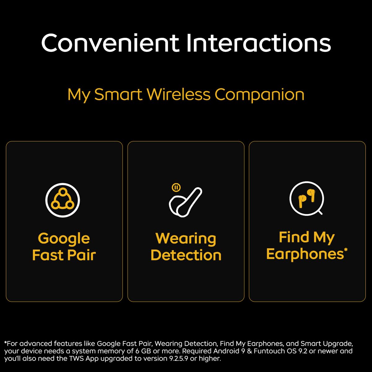 iQOO TWS 1e Earbuds, Intelligent ANC 30dB, Upto 42H Playback time, Fast Charging (10 mins = 3 Hours), Dual Pairing, DeepX 3.0 Stereo, True Wireless (Flame Yellow) — Amazon image 8