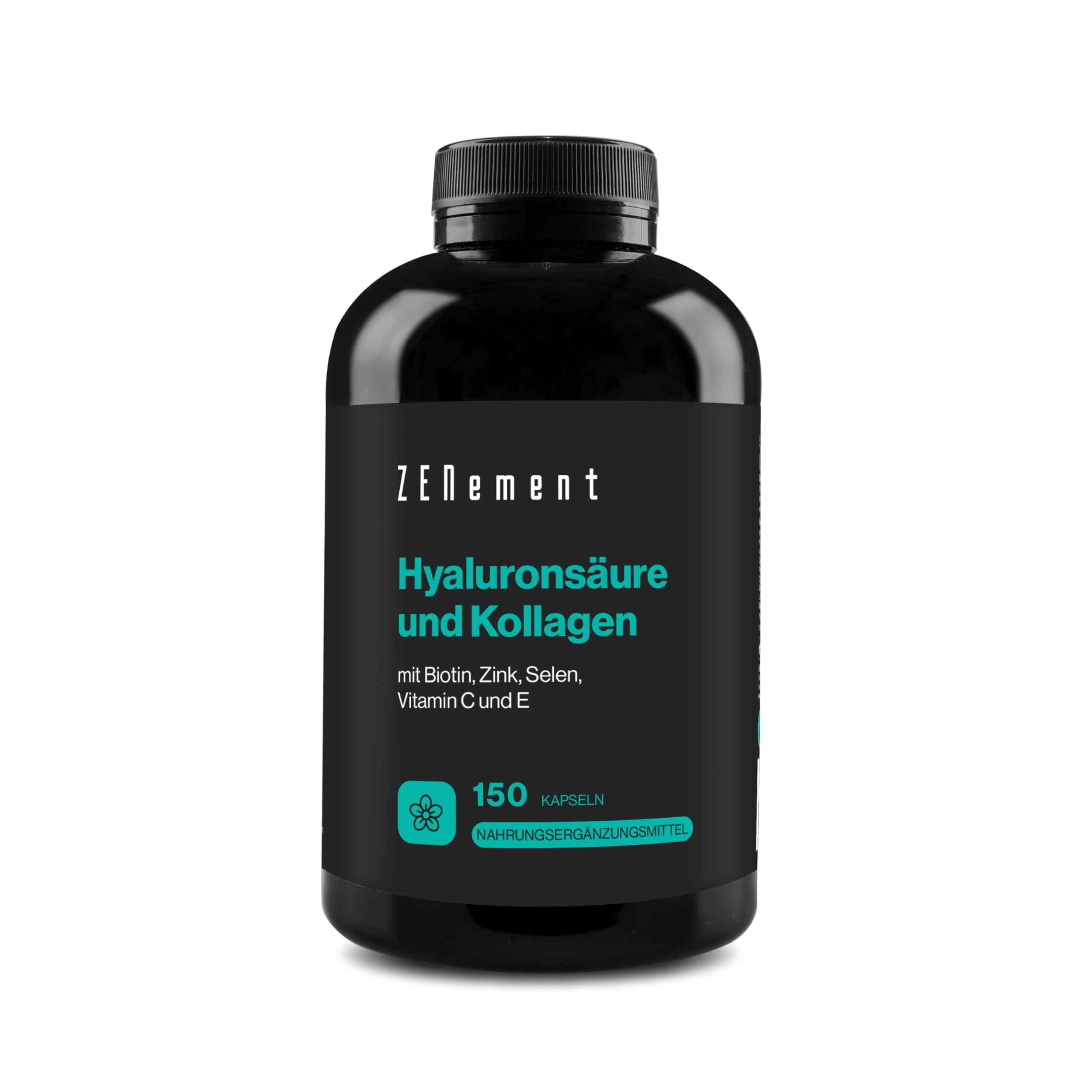 Kollagen und Hyaluronsäure mit Biotin, Zink, Selen, Vitamin C und E - 150 Kapseln - Für Haut, Gelenke und Knochen – 1000 mg Kollagen + 200 mg Hyaluronsäure pro Portion – Zenement