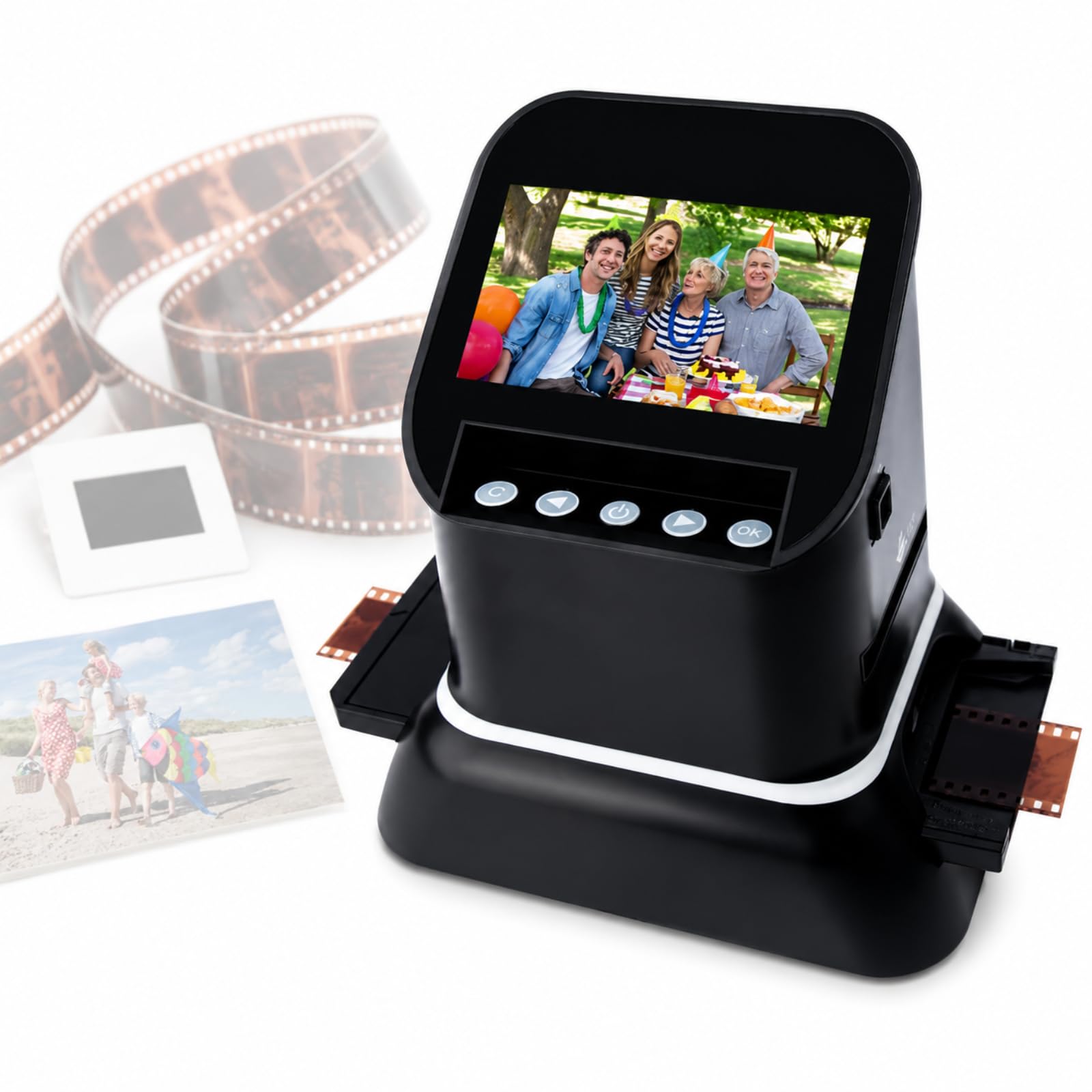 Escáner De Película De 35 Mm Y 120, Escáner De Negativos De Formato Medio Con Salida Jpeg De Hasta 22 Mp, Pantalla Lcd De 4,3 Pulgadas, Vista Previa Y Reproducción De Imágenes, Memoria De 128 Mb