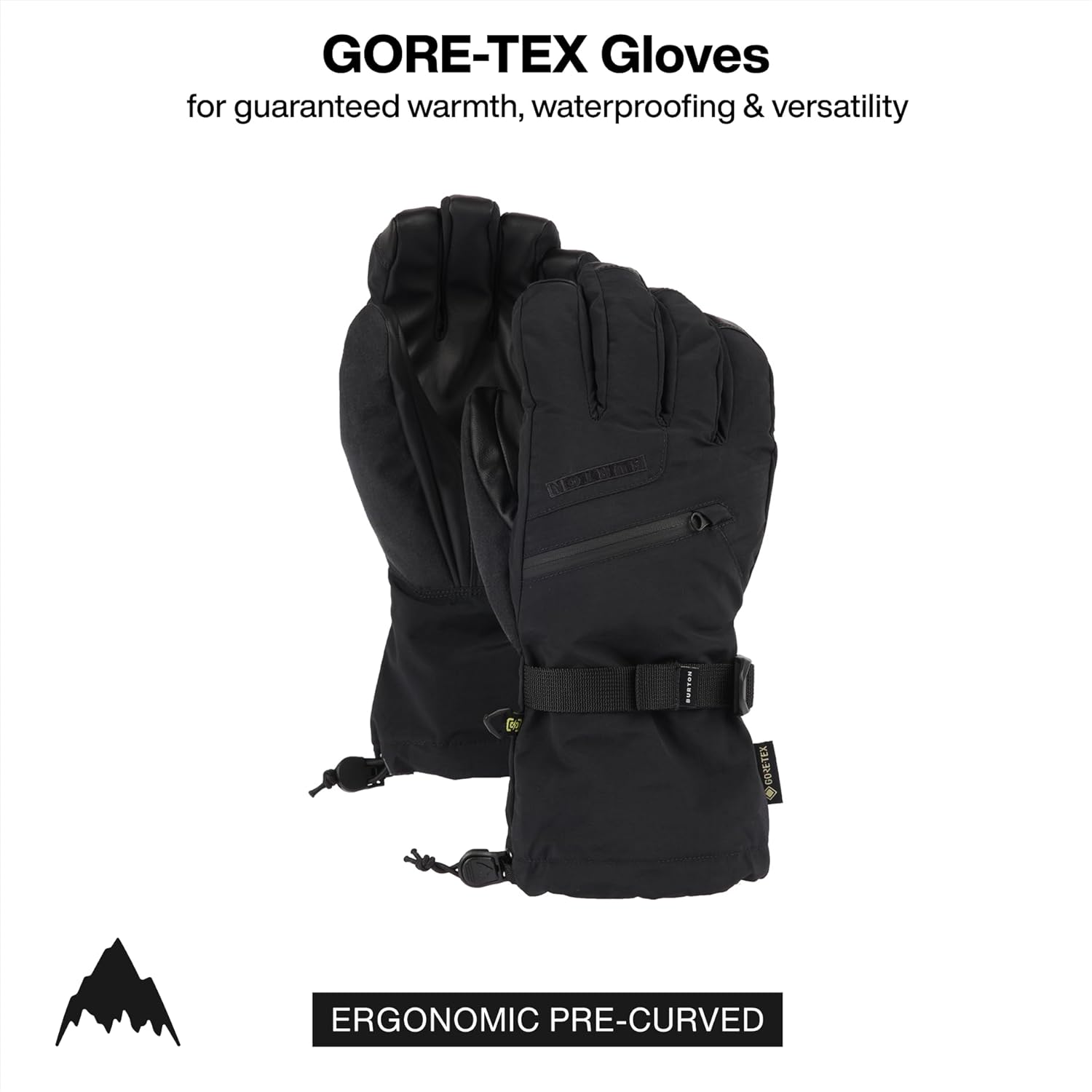Burton Men’s Gore-TEX Insulated Gloves – Waterproof Winter Snowboard Gloves, True Black, Small
