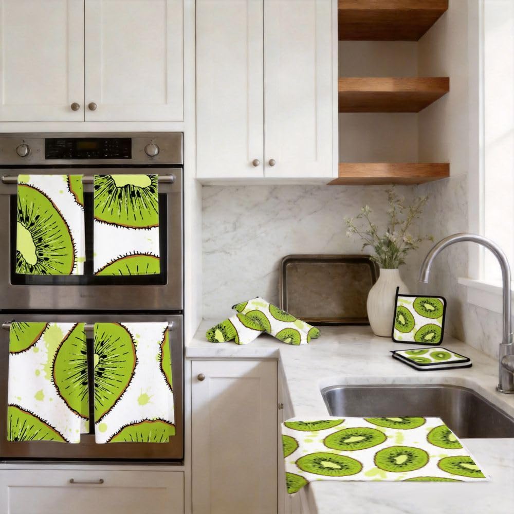Set di accessori e decorazioni da cucina kiwi fresche 9PCS