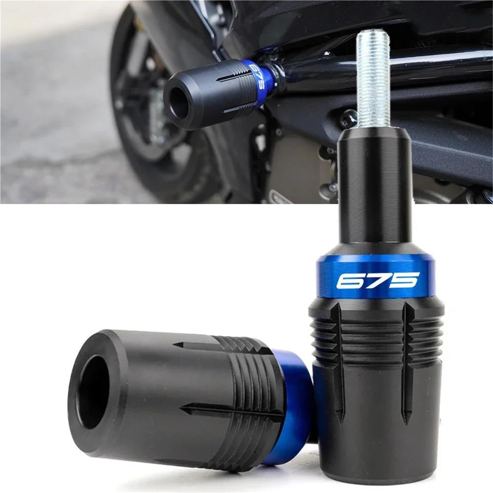 Sturzpad Schutz Motorrad Sturzschutz Für CFMOTO 675SR-R 675NK 675SS 675SR SR675 675 SS NK SR-R Motorrad Motor Absturzsicherung Rahmen Rad Sliders(Front Rear -Blue)