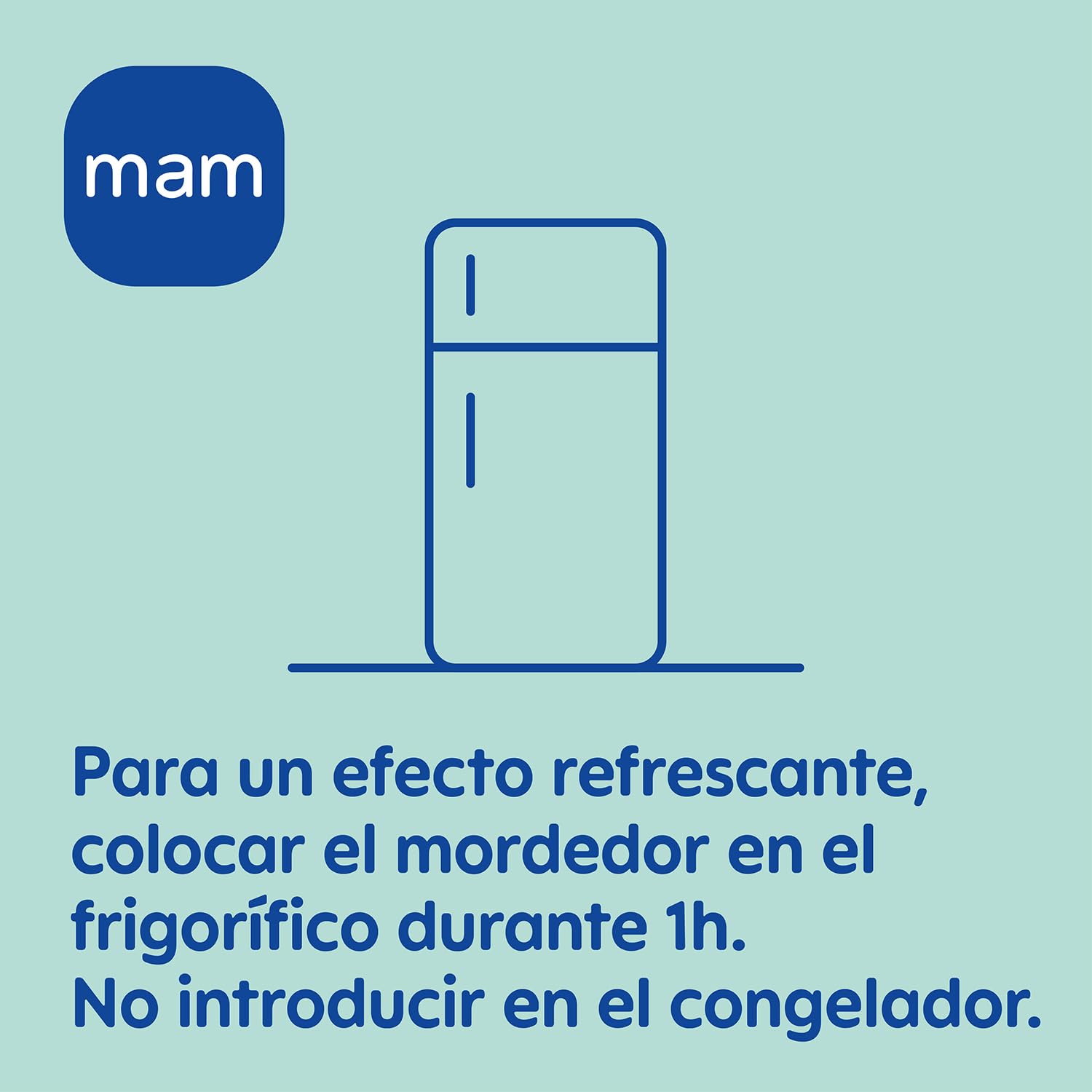 MAM Mordedor, a partir de 4 Meses, Alivio Instantáneo a la Dentición de los Dientes Posteriores, con Agua para Refrescar, Ligero y Fácil de Agarrar, Fácil de Limpiar, Azul, Pack de 1