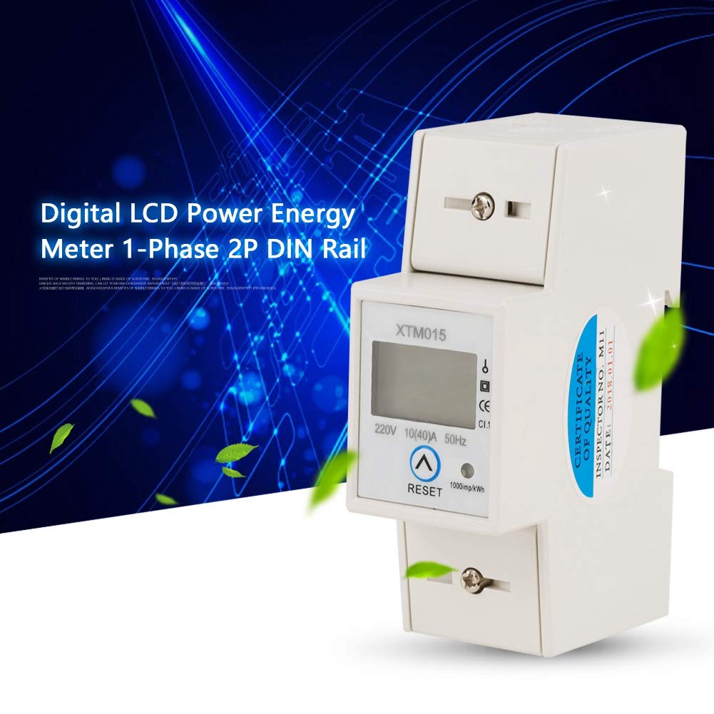 Contatore Elettrico Digitale Su Guida DIN 220V – Monofase 2 Fili 4P 10(40)A Con Display LCD, Per Misurare I Consumi In Casa O Ufficio