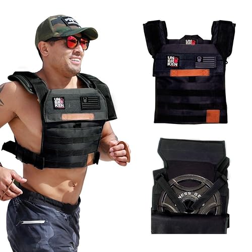 Unbrokenshop.com Adjustable Weighted Vest with Sand Plates (Combo), WOD CrossFit,