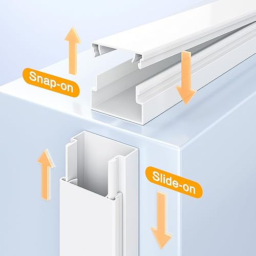 Miniatura 4 de Kit de cubiertas para cables de 157", canal de cubierta para cable, sistema para ocultar cables de montaje en pared para TV casa oficina, 10