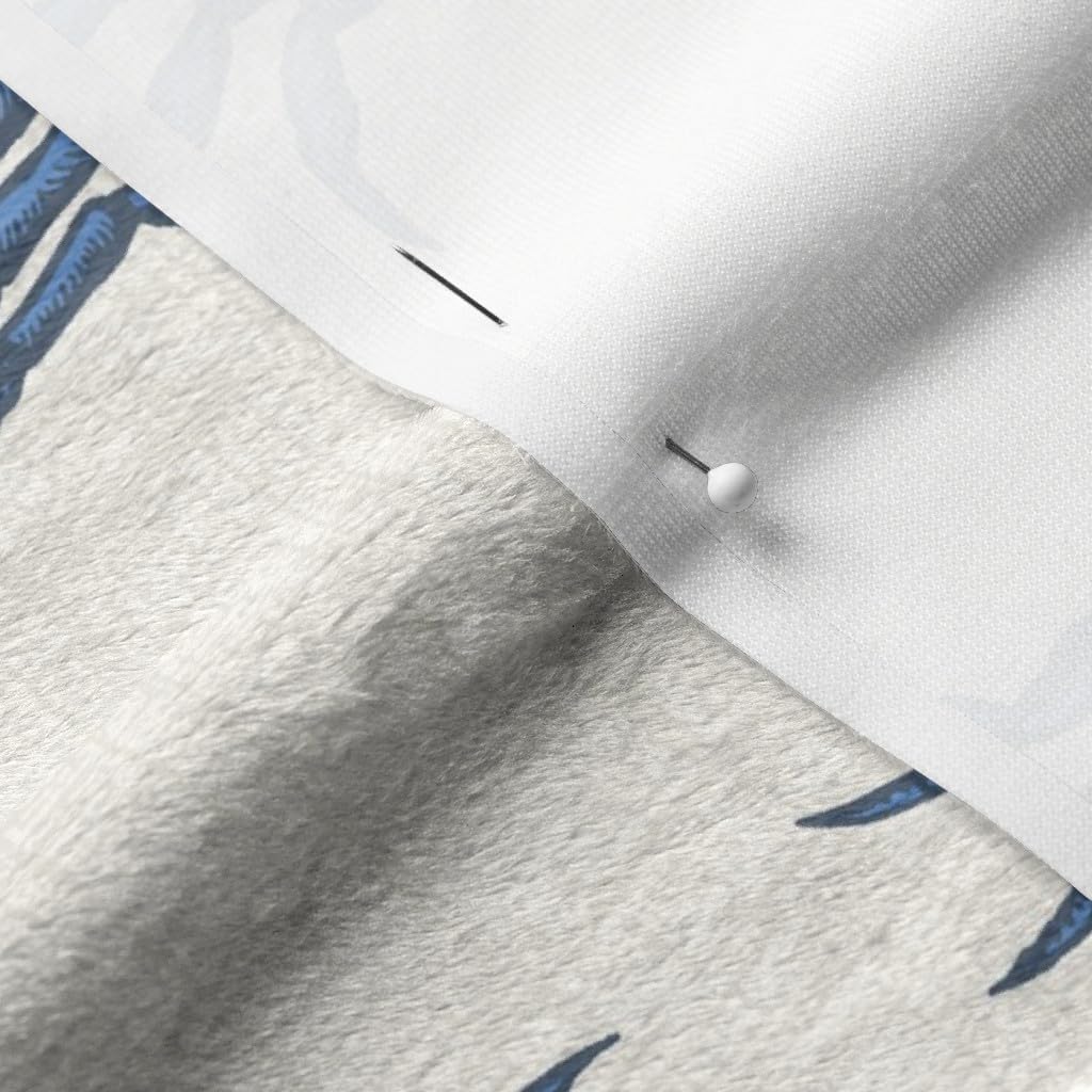 Spoonflower Fabric - Blue Crab Ocean Sea Creature Nautical Beach Printed on Minky Fabric by The Yard - Sewing Baby Blankets Quilt Backing Plush