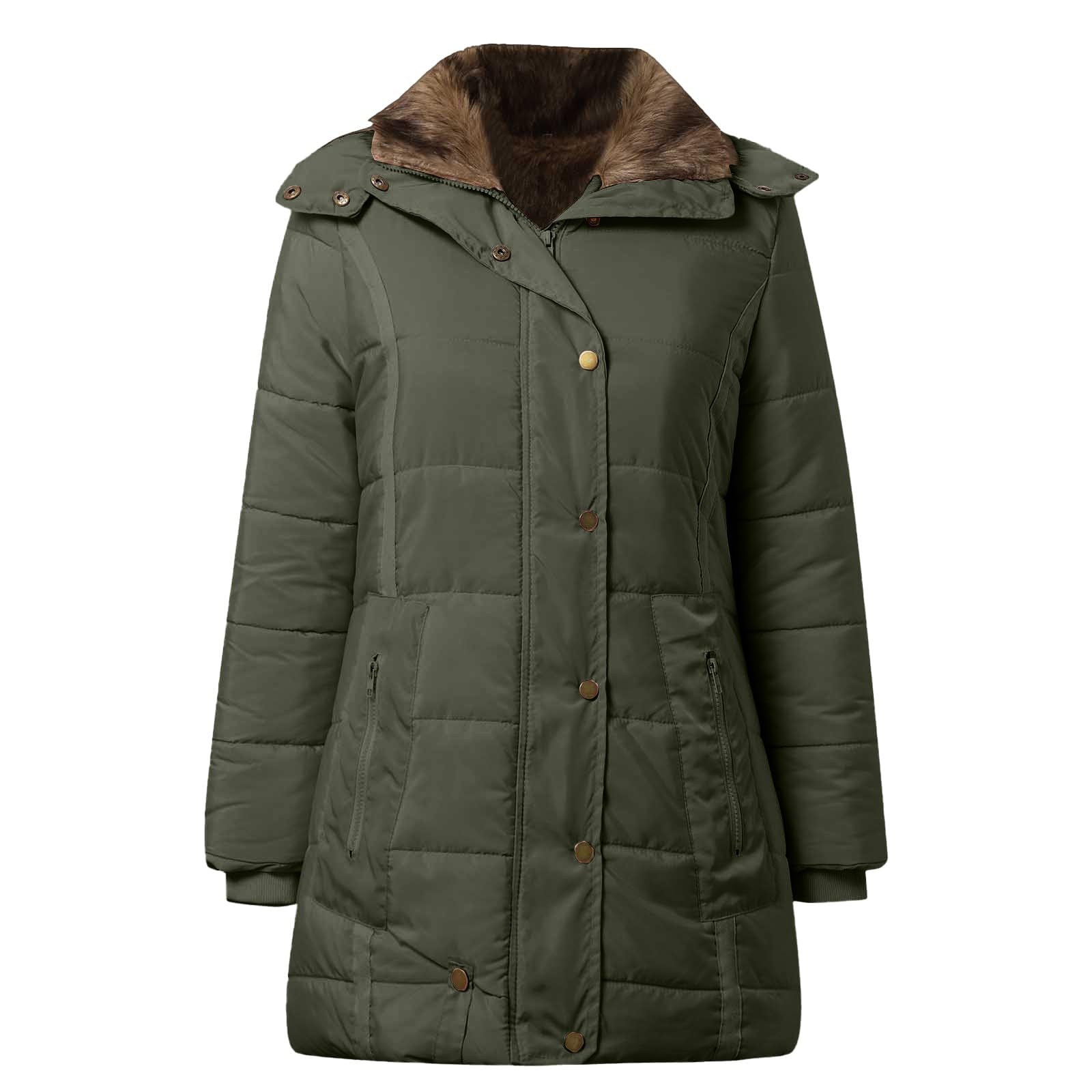 Giacca Autunno Piumini da Donna, Cappotti da Donna, Trench Lungo con Bottoni, Giacca Calda e Spessa, Soprabito Abbigliamento Esterno con Cappuccio Sera