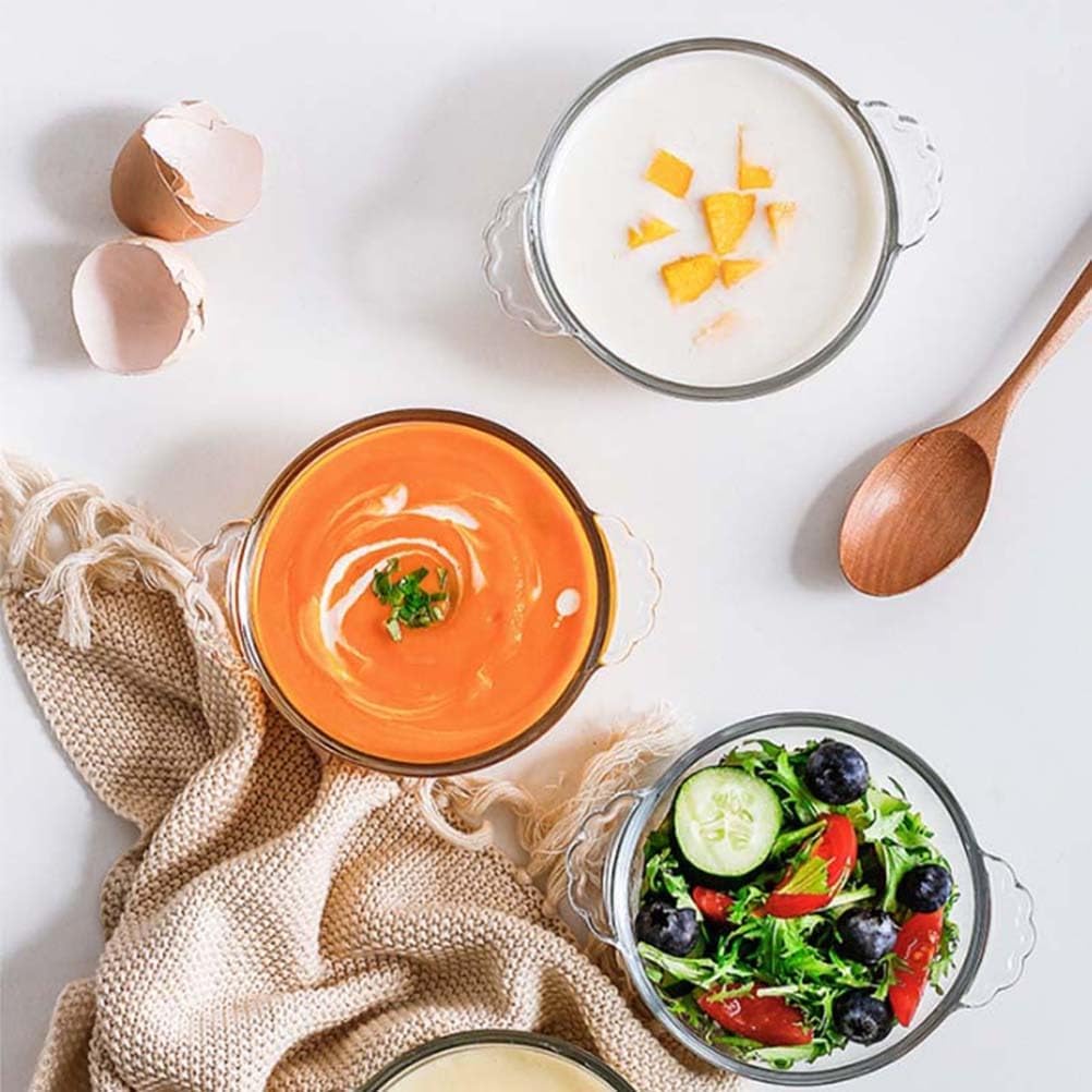 BESTOYARD 10 Oz Heat - Resistant Glass Steamed Egg Bowl with Lid - Microwave Safe, Ideal for Home Kitchen - Pudding, Milk Dessert & Meal Prep