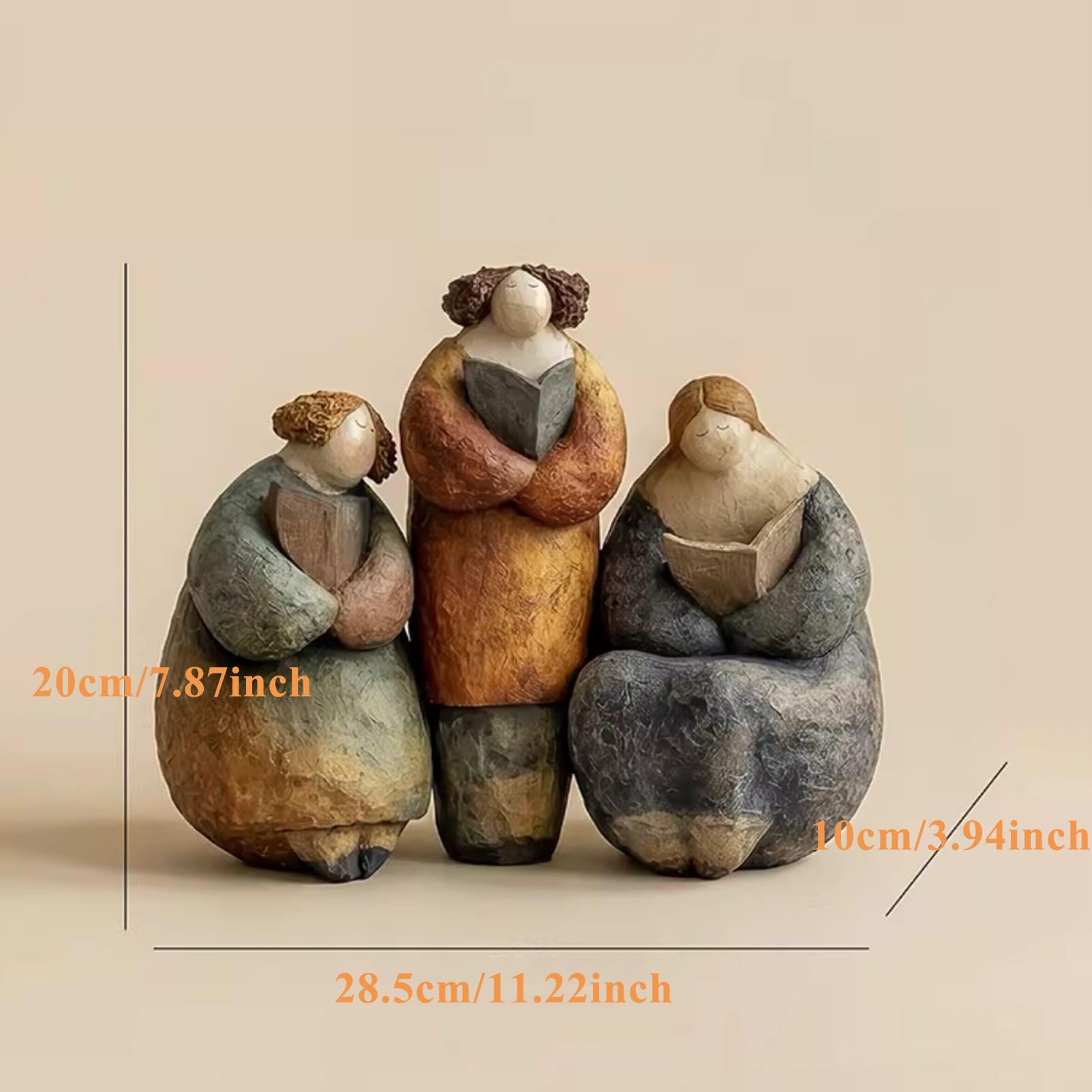 Figurki damskie do czytania w stylu vintage, abstrakcyjne rzeźby artystyczne, rustykalne, ręcznie malowane posągi do salonu, stojak na książki, stojak na telewizor, biuro, dekoracja biurowa