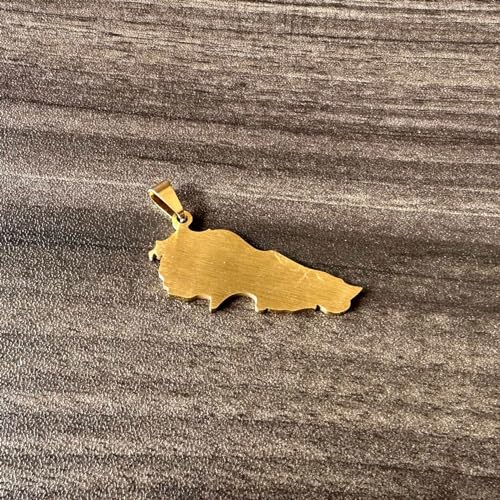 Fashion Stainless Steel Republic of Lebanon Map Pendant Necklace4