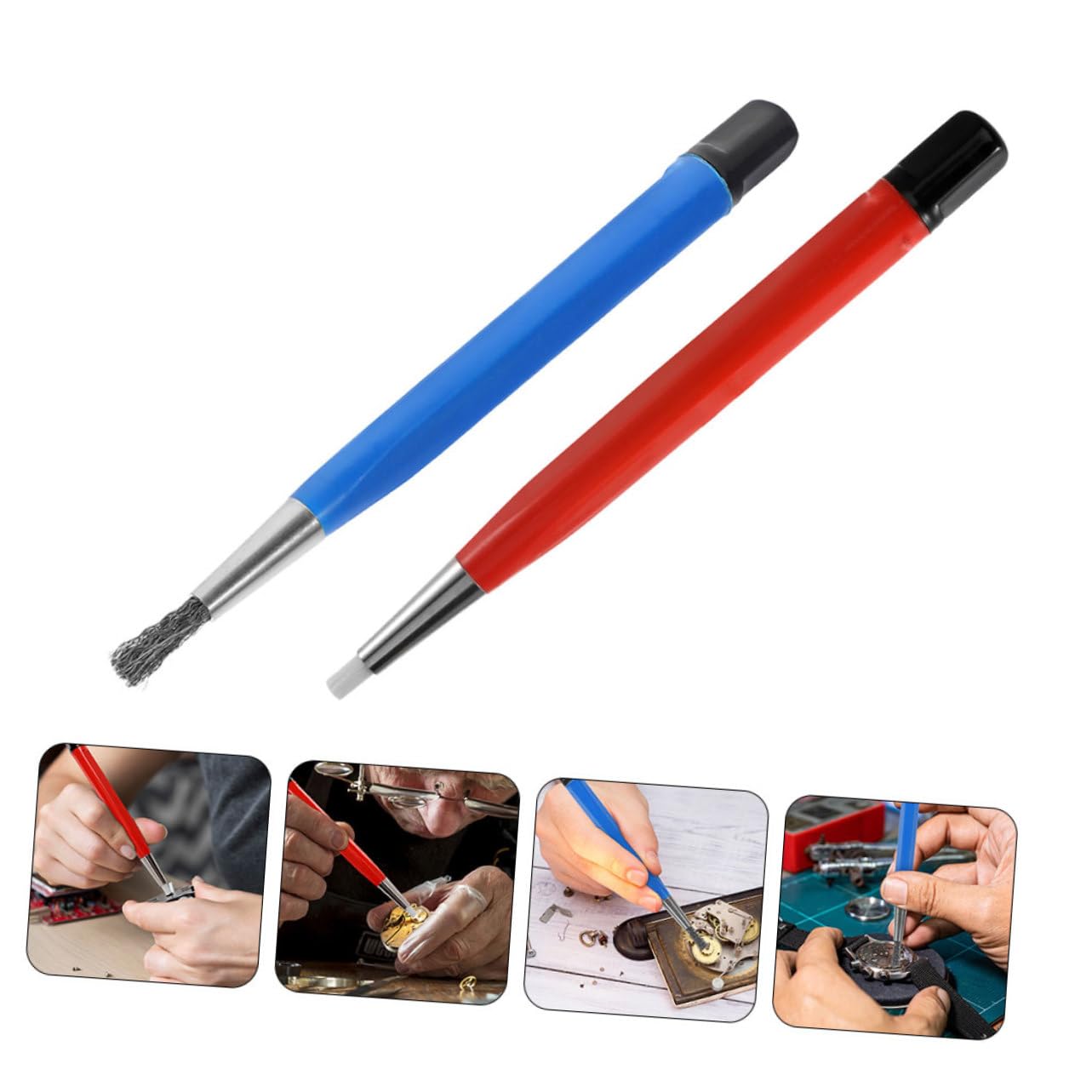 SOLUSTRE Multi-Purpose Scratch Brush Pen Coin Cleaning Kit Jewelry Cleaner Watch and Auto