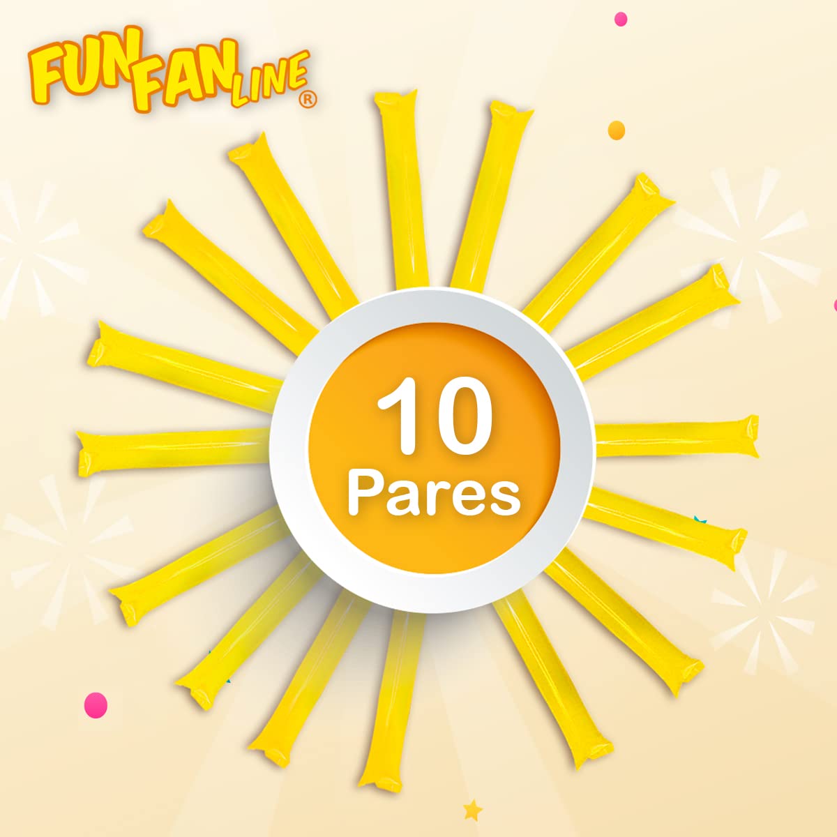 Pack 10 Pares Aplaudidores Hinchables Reutilizables para Animación Deportiva. Bastones Inflables Thunder Sticks para Estadios de Fútbol, Baloncesto, Maratones y Eventos Deportivos — view 4