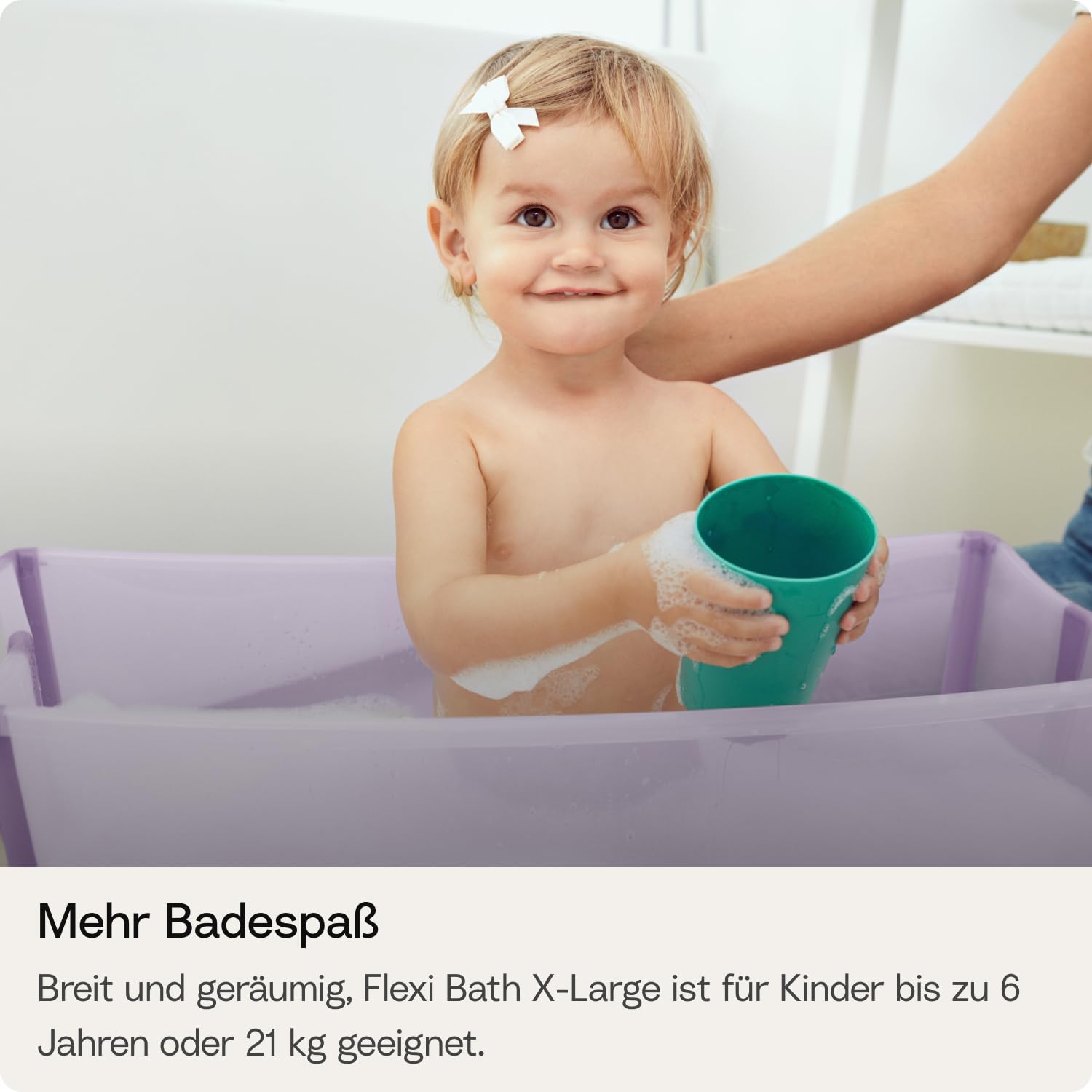 Stokke Flexi Bath, Lavender - 64 x 24 x 34 cm - Faltbare Babybadewanne für Neugeborene und Babys - Leicht, robust & einfach zu verstauen - Praktisch für zu Hause oder auf Reisen
