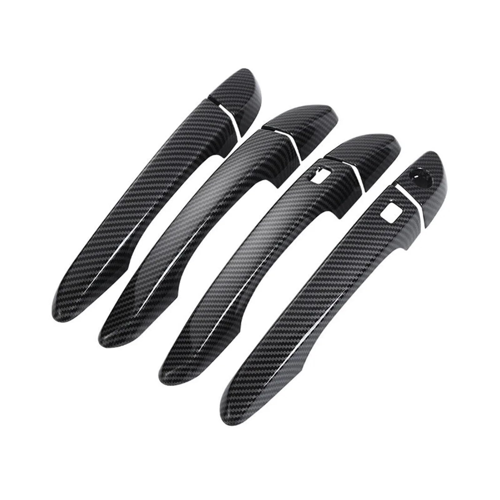 Bwjqqj One Color Car Outer Door Handle For Hyundai For Tucson 2015 2016 2017 2018 2019 2020 Car Carbon Fiber Style Exterior Door Handle Moulding Cover Trim Decor Abs Auto(Smart Carbon)
