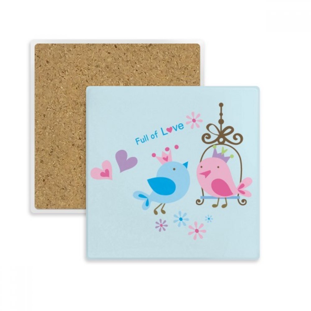 Cadeau de boissons original avec ce coaster tasse absorbant cage oiseaux pierre
