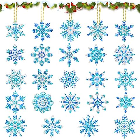 Meetory 24 Pcs Snowflake Christmas Keychains Cover