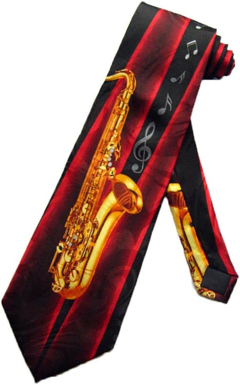 Steven Harris Mens Alto Saxophone Tie Sax Neckties - Black - One Size Neck Tie