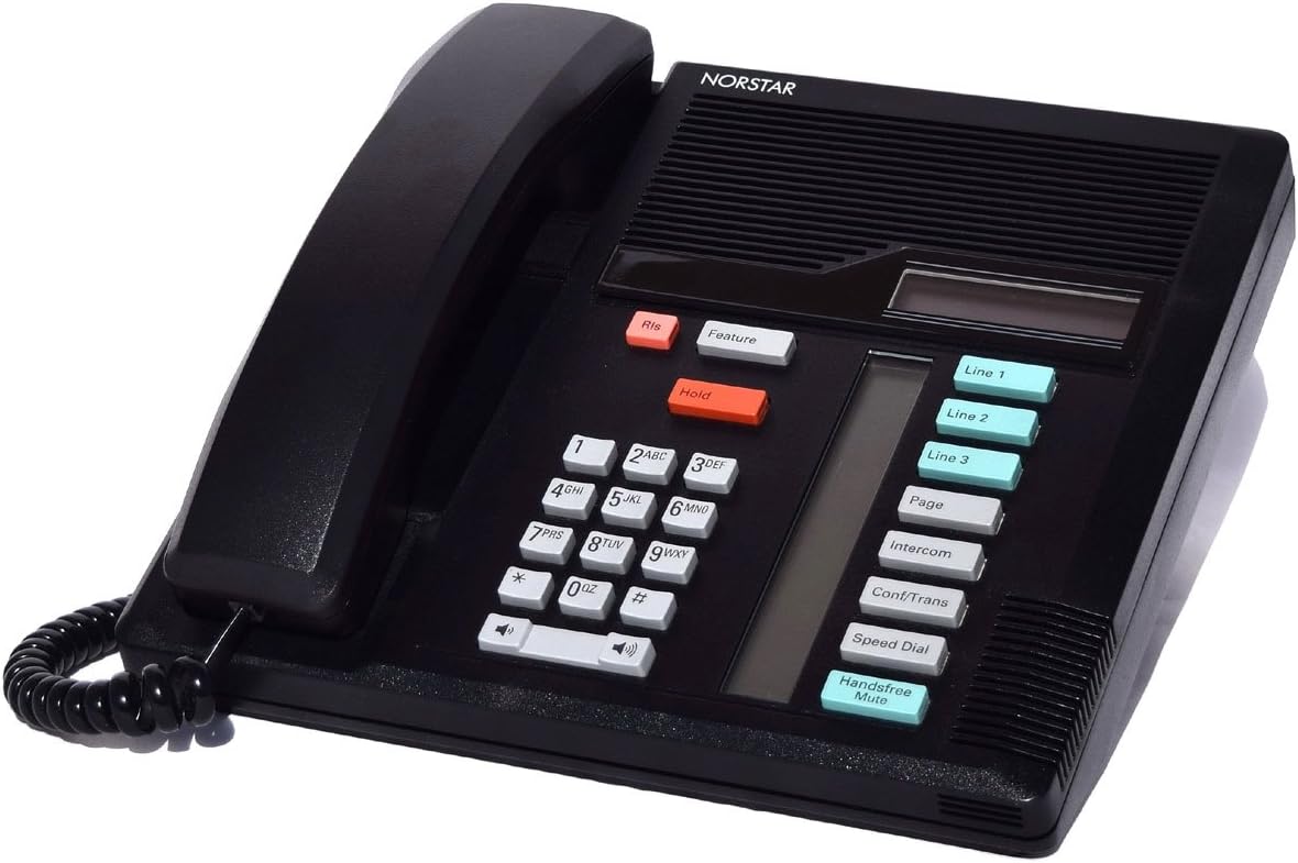 Black Nortel Norstar M7208 Telephone - Factory Refurbished - 1 Year Warranty
