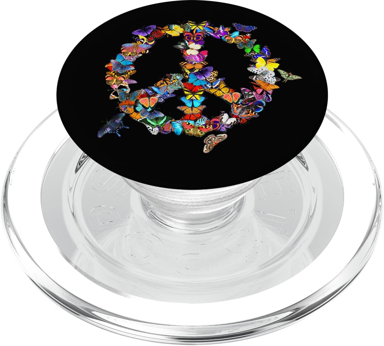 Peace Sign Butterflies Retro 60s Kindness Love Phone Stand PopSockets MagSafe PopGrip for iPhone
