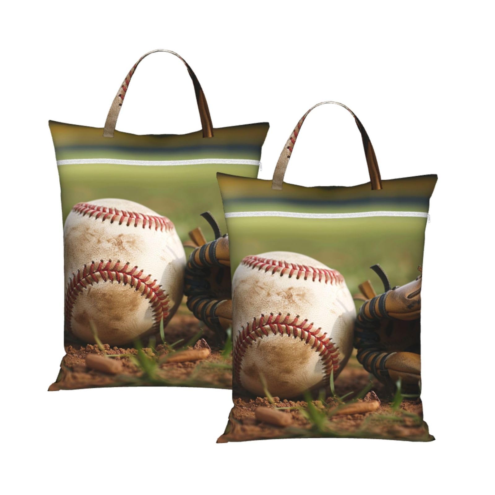 Large Travel Laundry Bags,Baseball Print with Handle Foldable Laundry Bag for Holidays Gym Swimming and Family Trips, 2Pcs